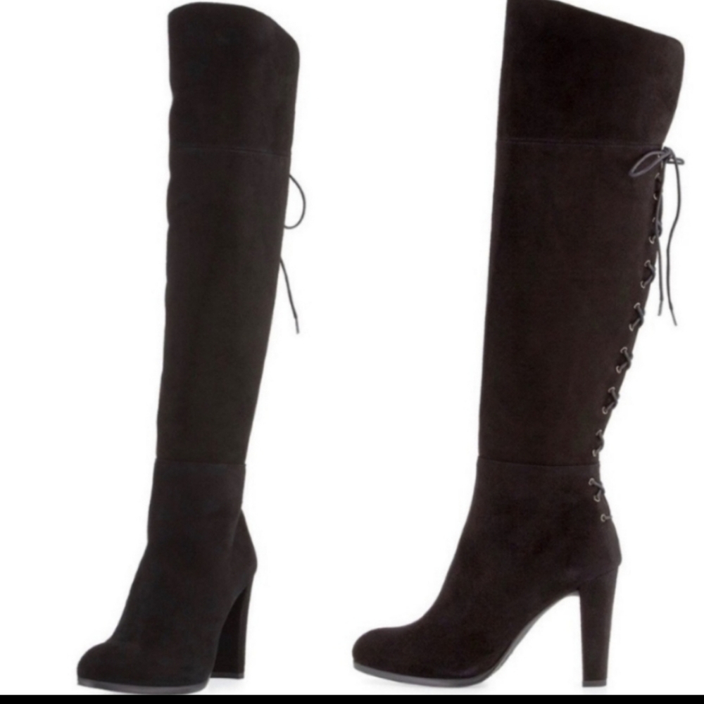 Stuart Weitzman Black Suede Over The Knee Boots 8
